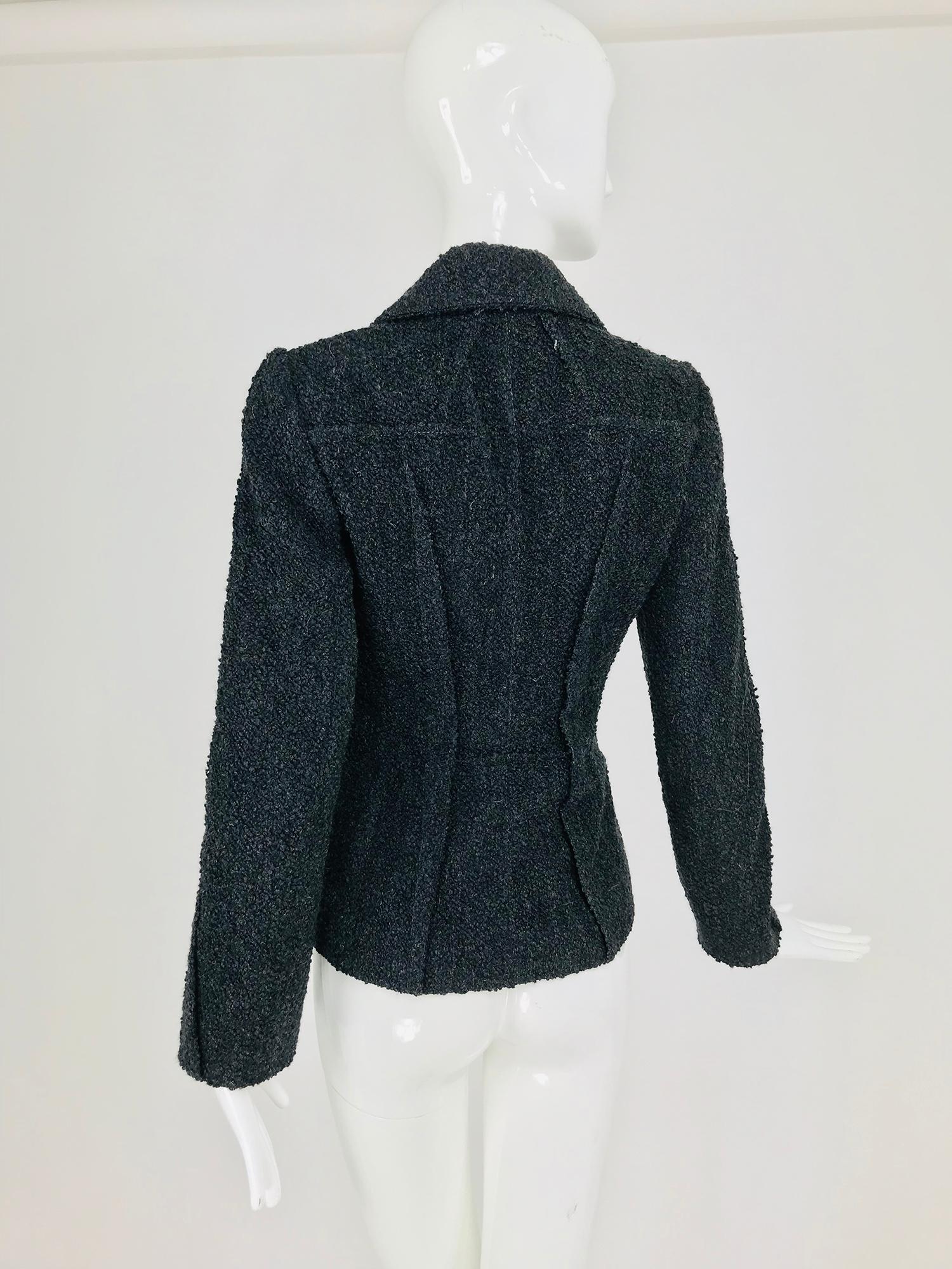 Christian Dior Boutique Grey Boucle Outside Seam Jacket 3