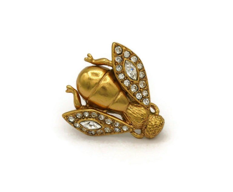 CHRISTIAN DIOR Boutique Iconic Bee Brooch and Clip On Earrings unmarked For Sale at 1stDibs dior bee dior aretes dior bee earrings