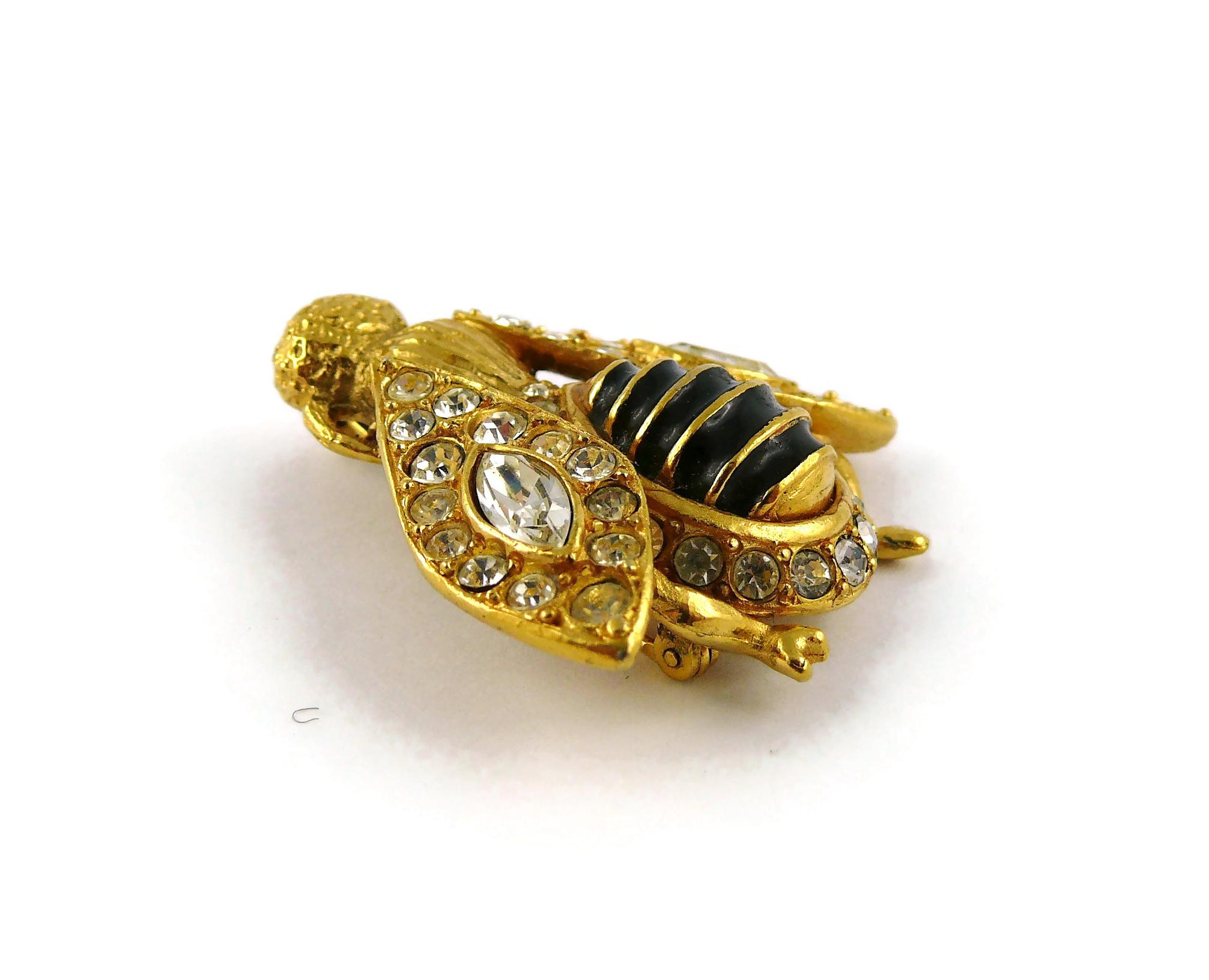 Christian Dior Boutique Iconic Jewelled Bee Brooch In Good Condition In Nice, FR