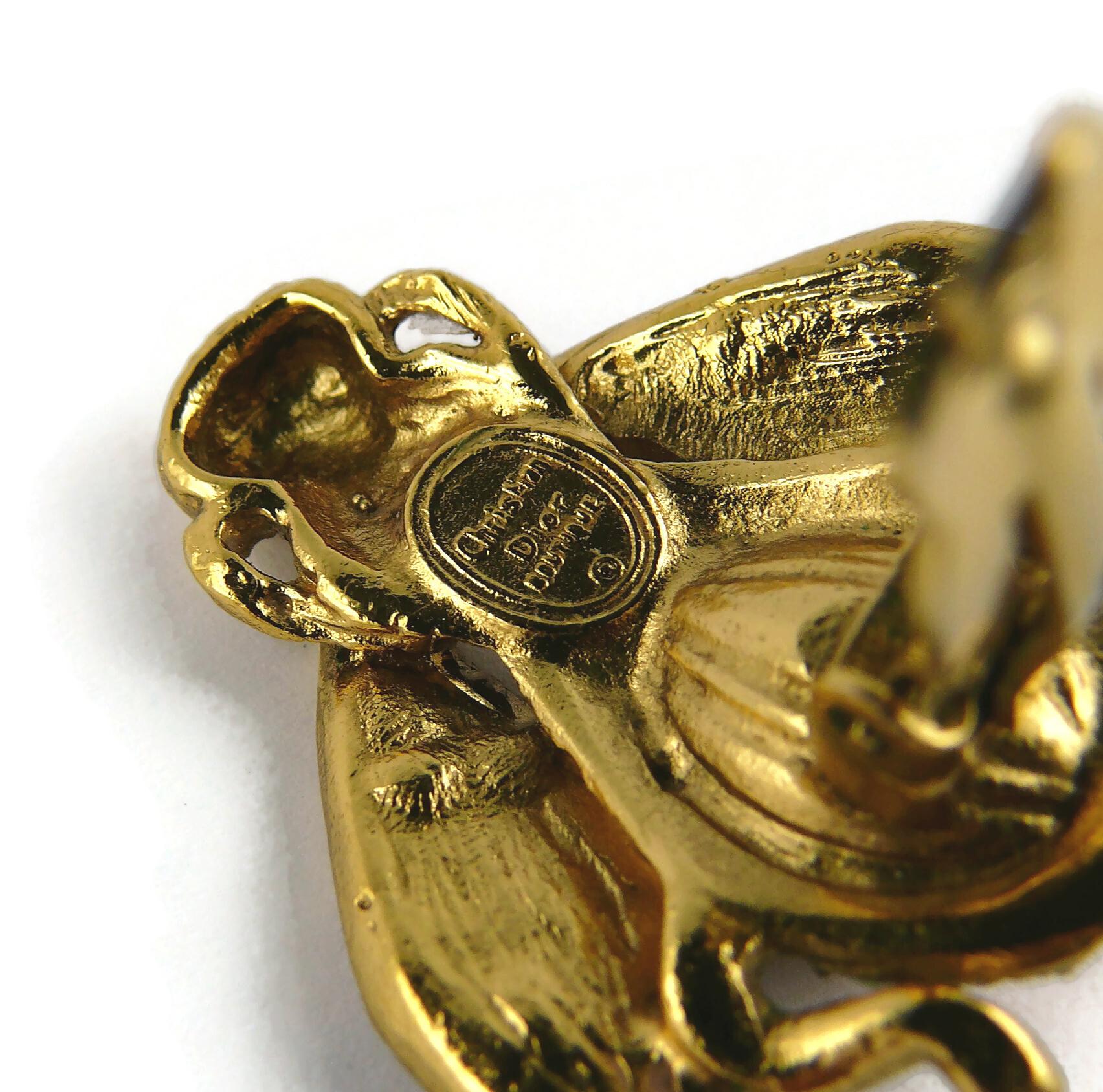 Christian Dior Boutique Iconic Jewelled Bienen-Ohrclips mit Perlen im Angebot 10