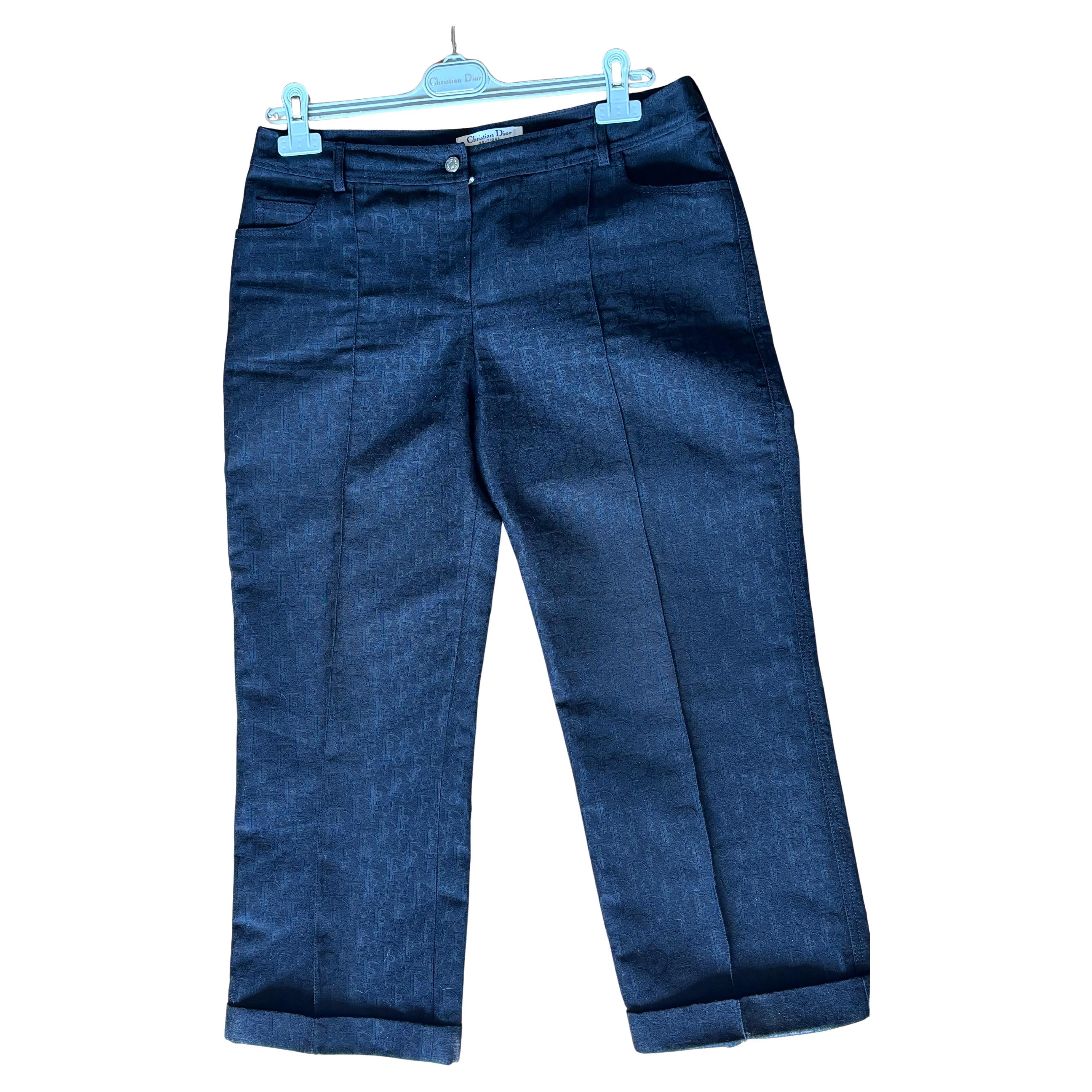 Christian Dior Boutique Schräge Hose mit Monogrammen im Angebot