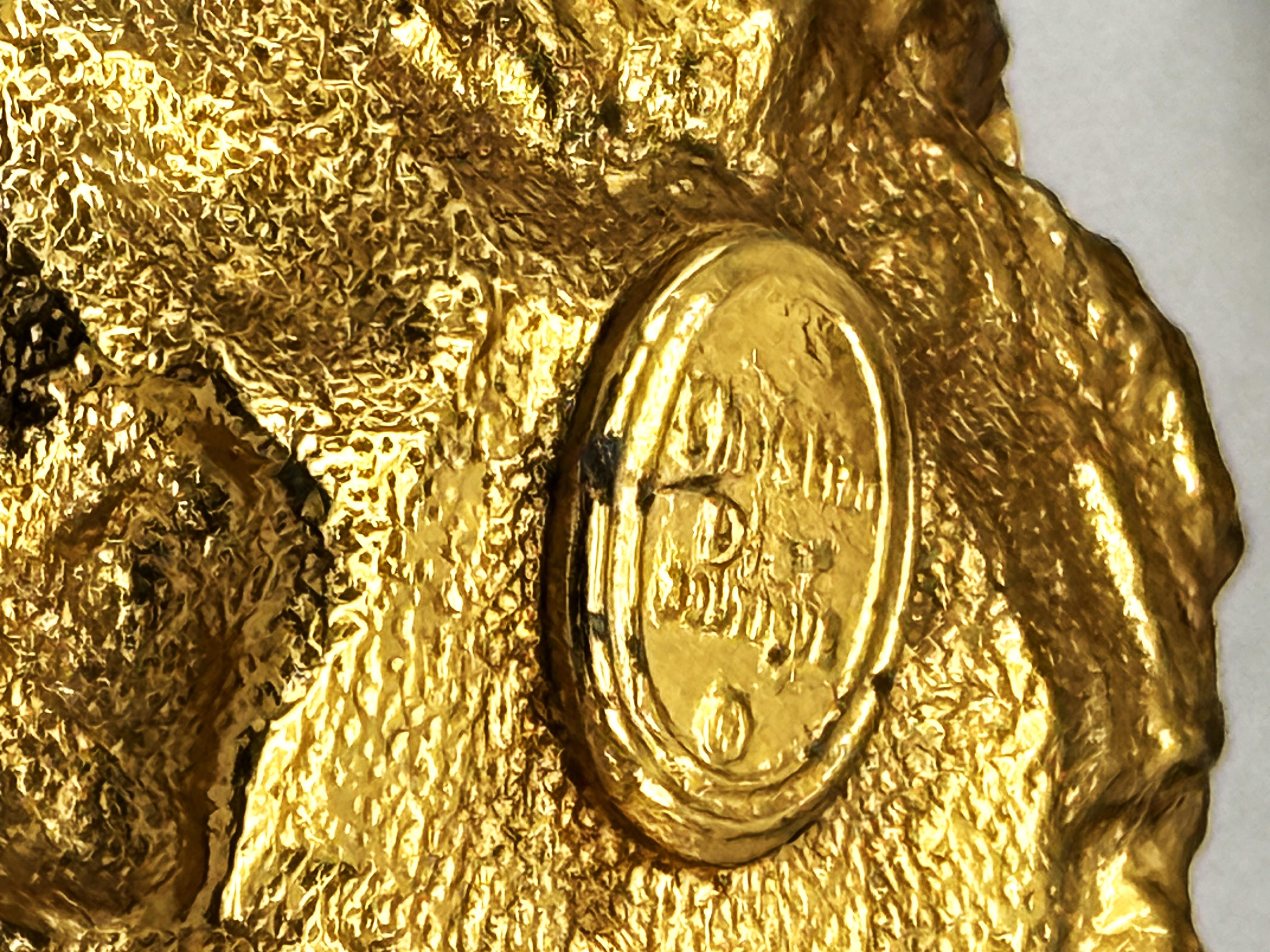 CHRISTIAN DIOR BOUTIQUE PARIS, clip-on earring, metal dore en vente 3