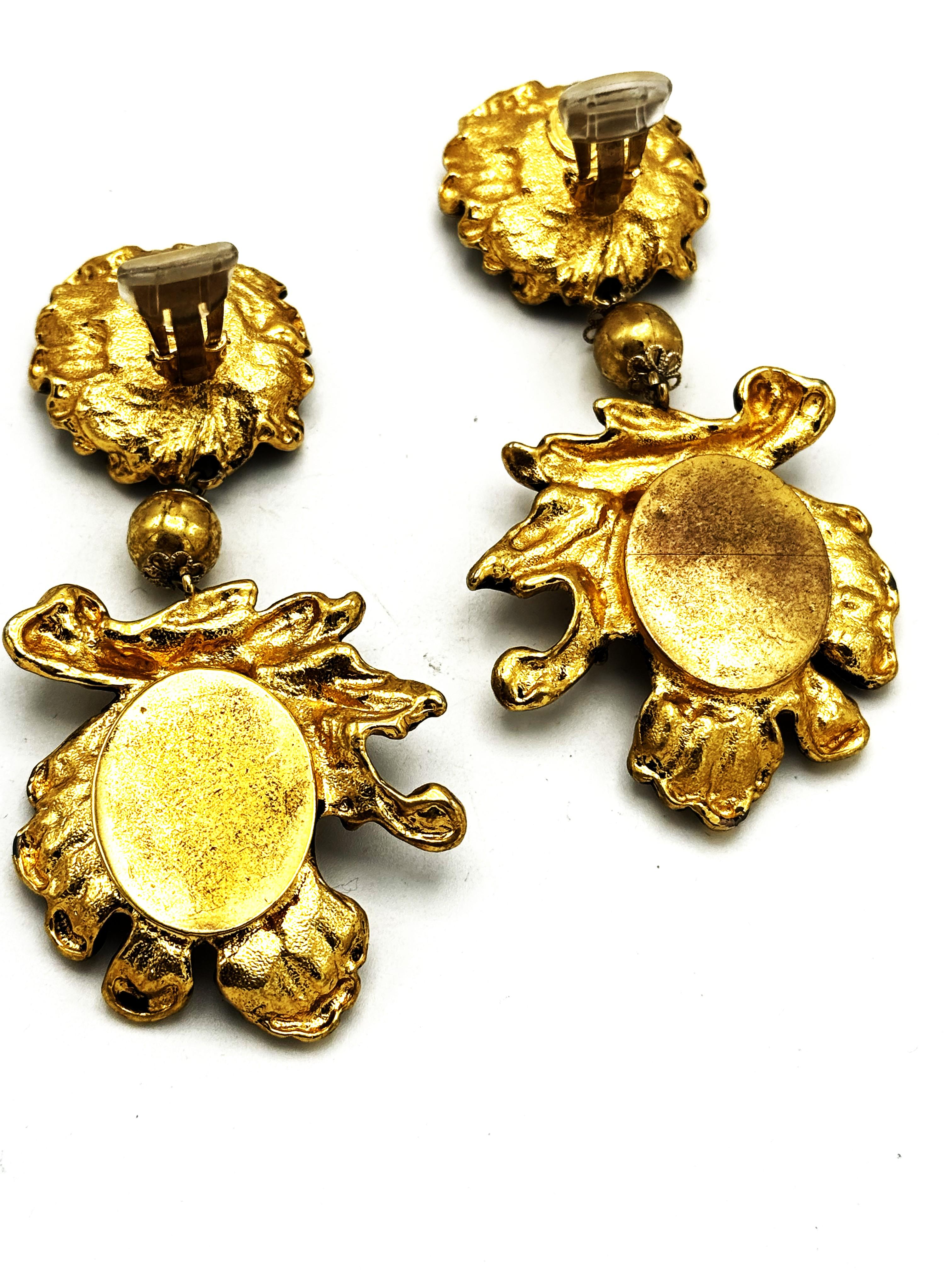 CHRISTIAN DIOR BOUTIQUE PARIS, clip-on earring, metal dore en vente 4