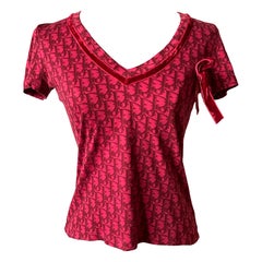 Top bordé de velours Monogram de Christian Dior Boutique Paris, rose framboise