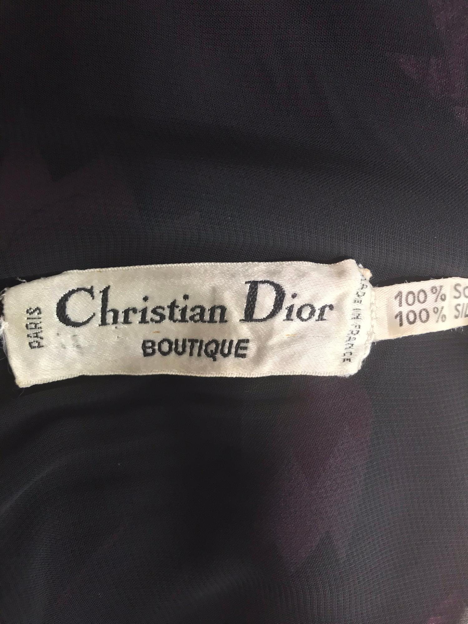 Christian Dior Boutique Paris Tulip print Strapless layered  Maxi Dress 1970s 10