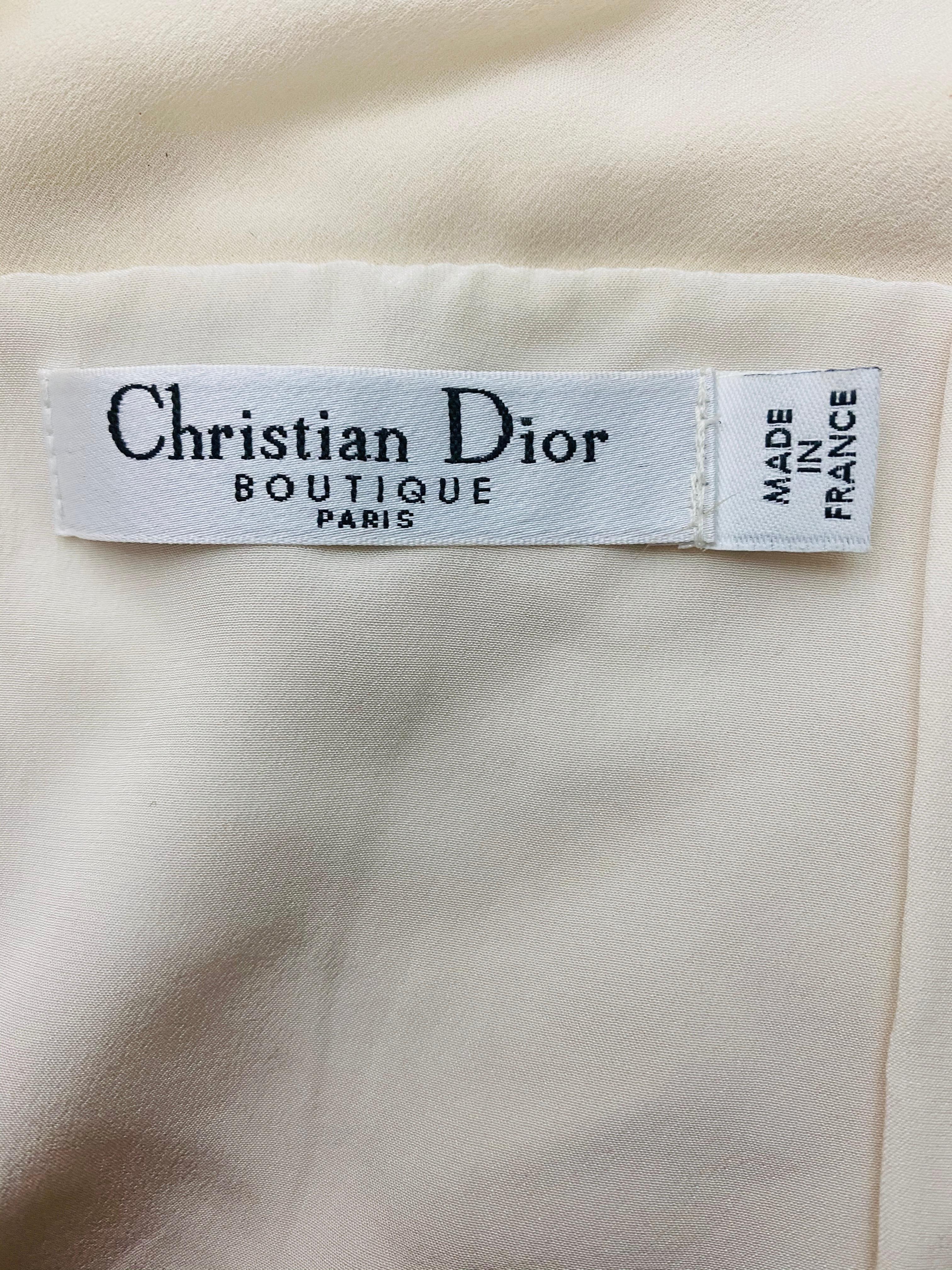 Christian Dior Boutique Paris White Silk Sleeveless Top Size 38 5