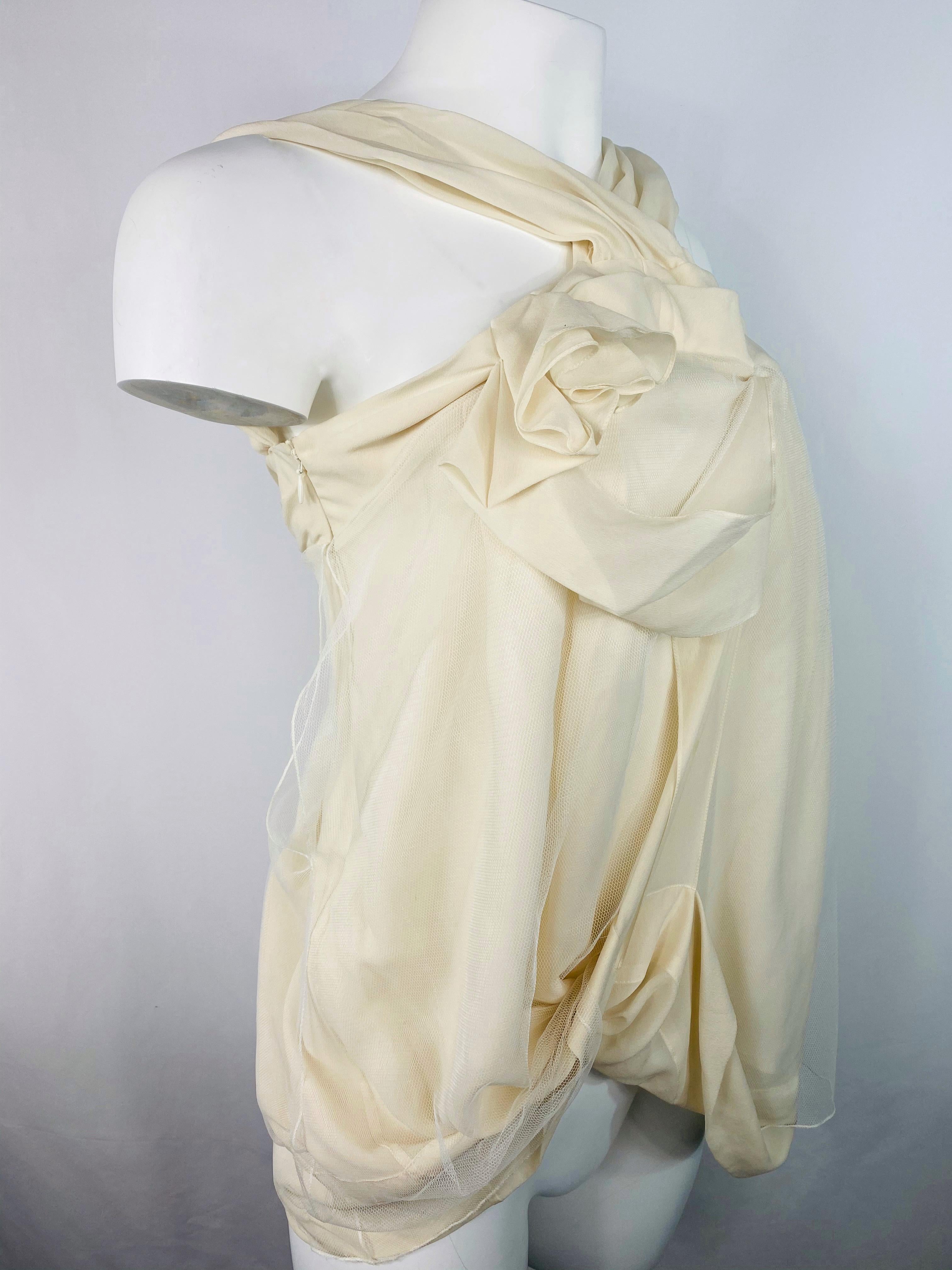 Christian Dior Boutique Paris White Silk Sleeveless Top Size 38 1