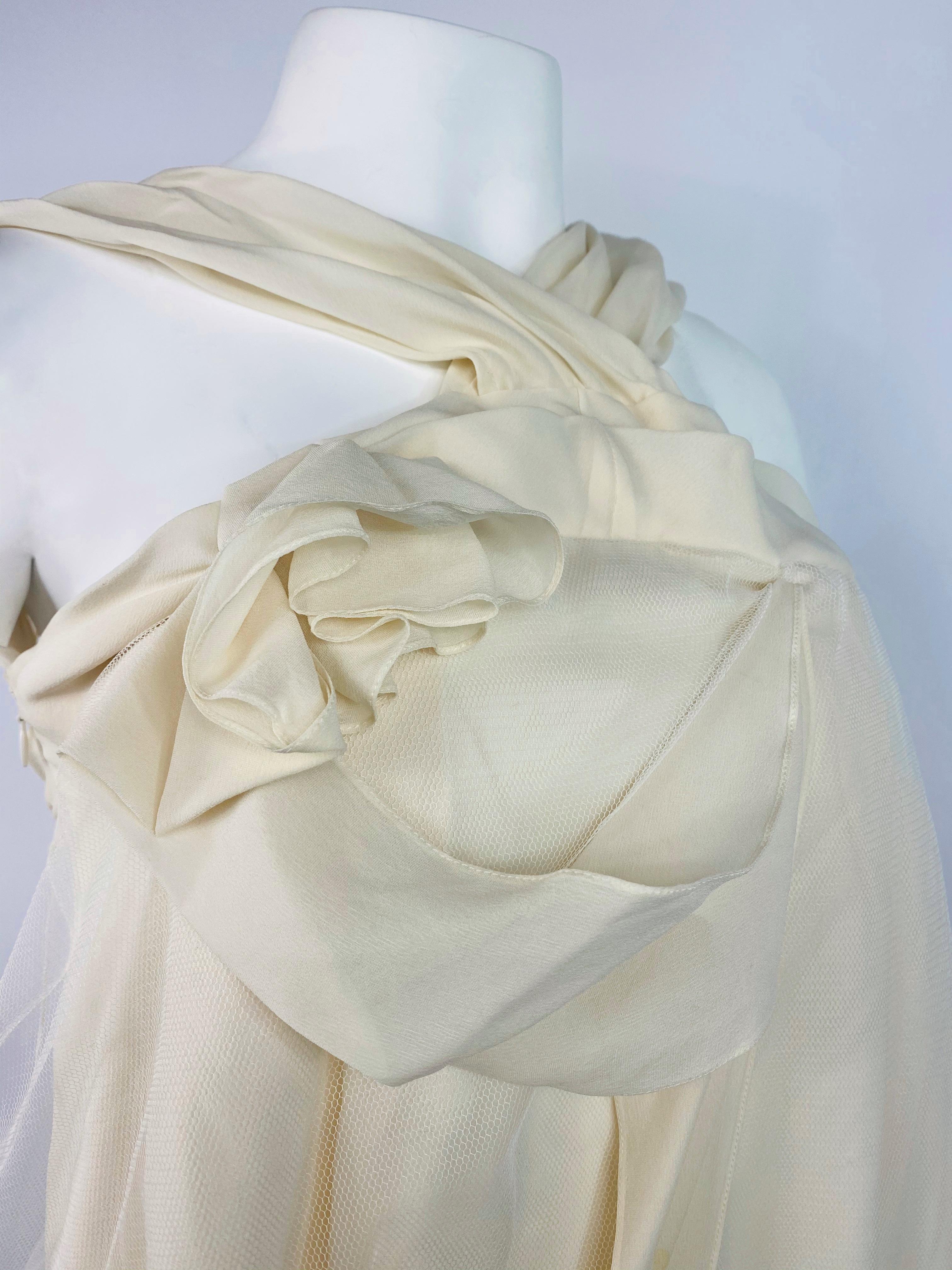Christian Dior Boutique Paris White Silk Sleeveless Top Size 38 2