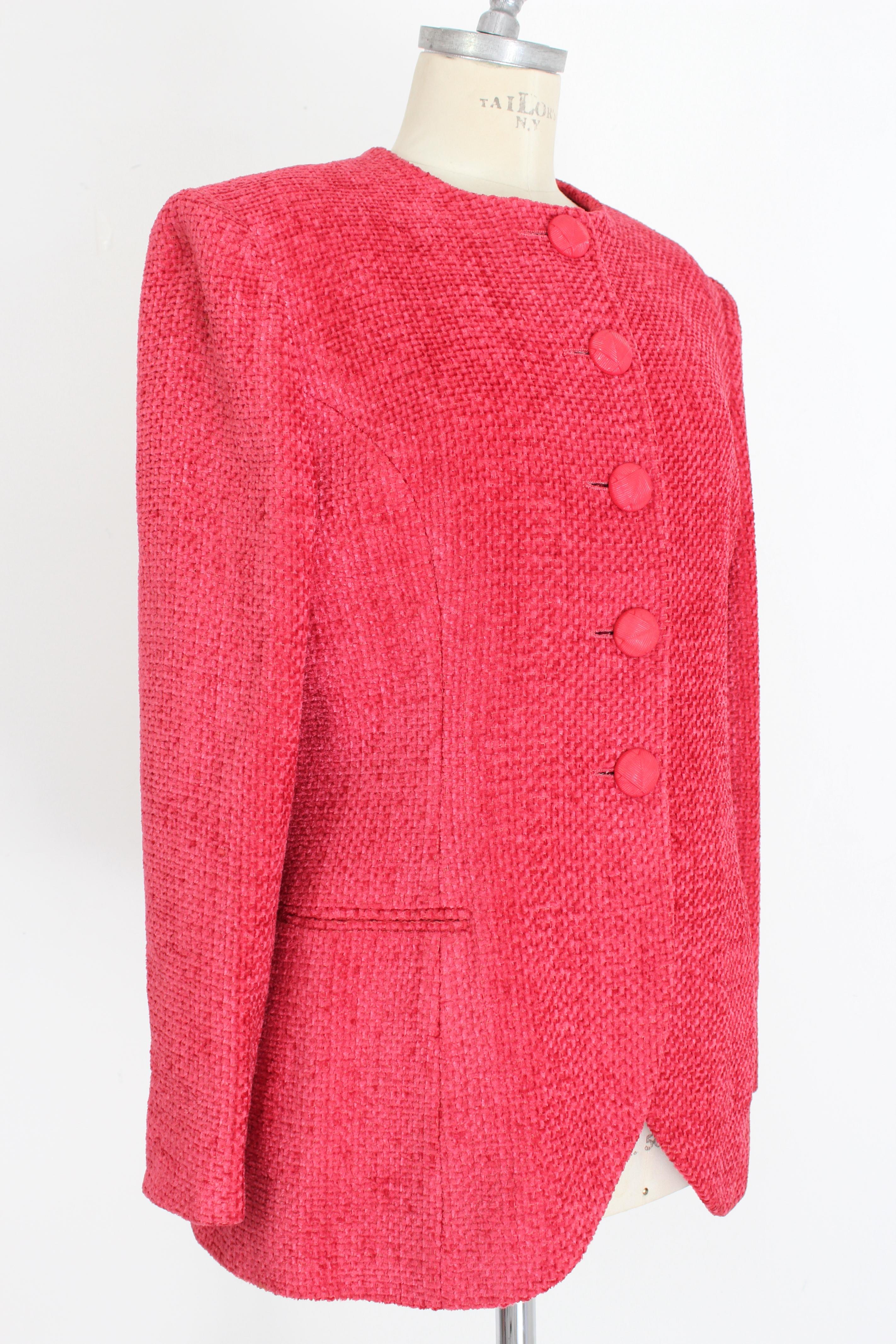 Women's Christian Dior Boutique Red Wool Boucle Evening Blazer 1980s