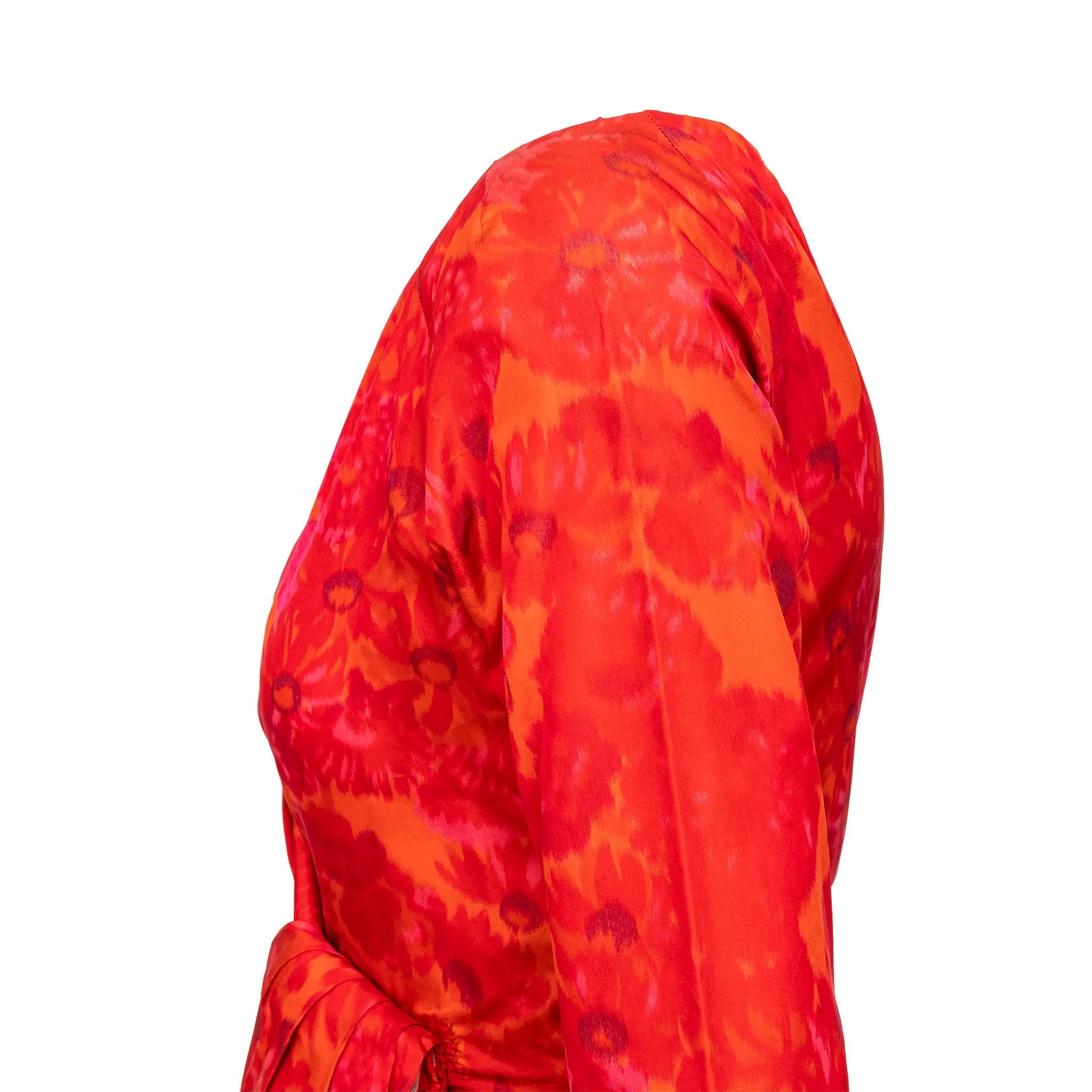 Vestido de seda Christian Dior - Años 50 Rojo en venta