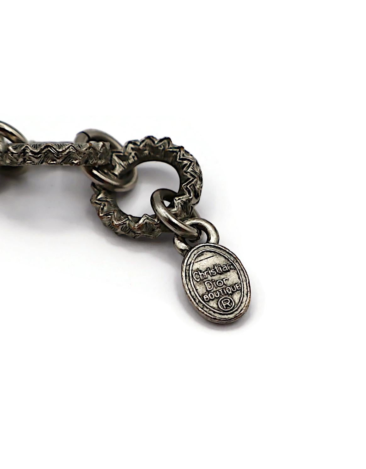 CHRISTIAN DIOR Collar multitiras vintage envejecido en tono plateado en venta 16