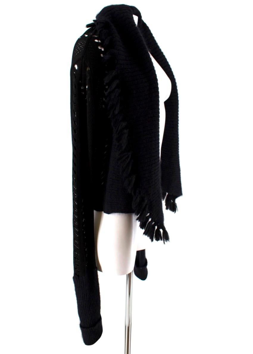 Christian Dior Boutique Vintage Black Cut Out Cardigan US 12 In Good Condition In London, GB