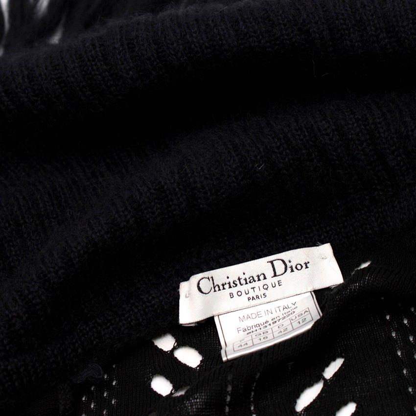 Christian Dior Boutique Vintage Black Cut Out Cardigan US 12 2