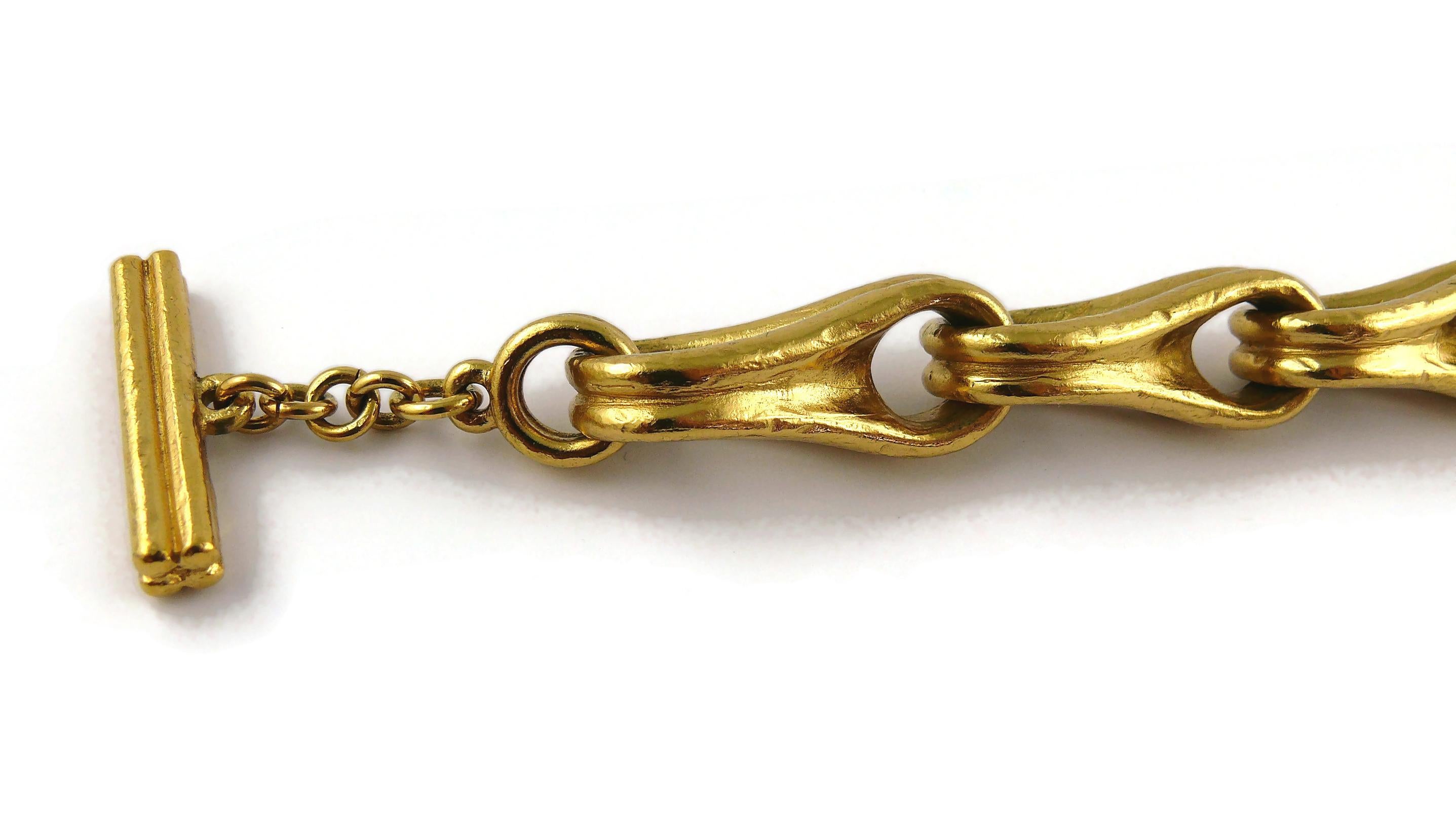 Christian Dior Boutique Vintage Gold Toned Charm Bracelet 4