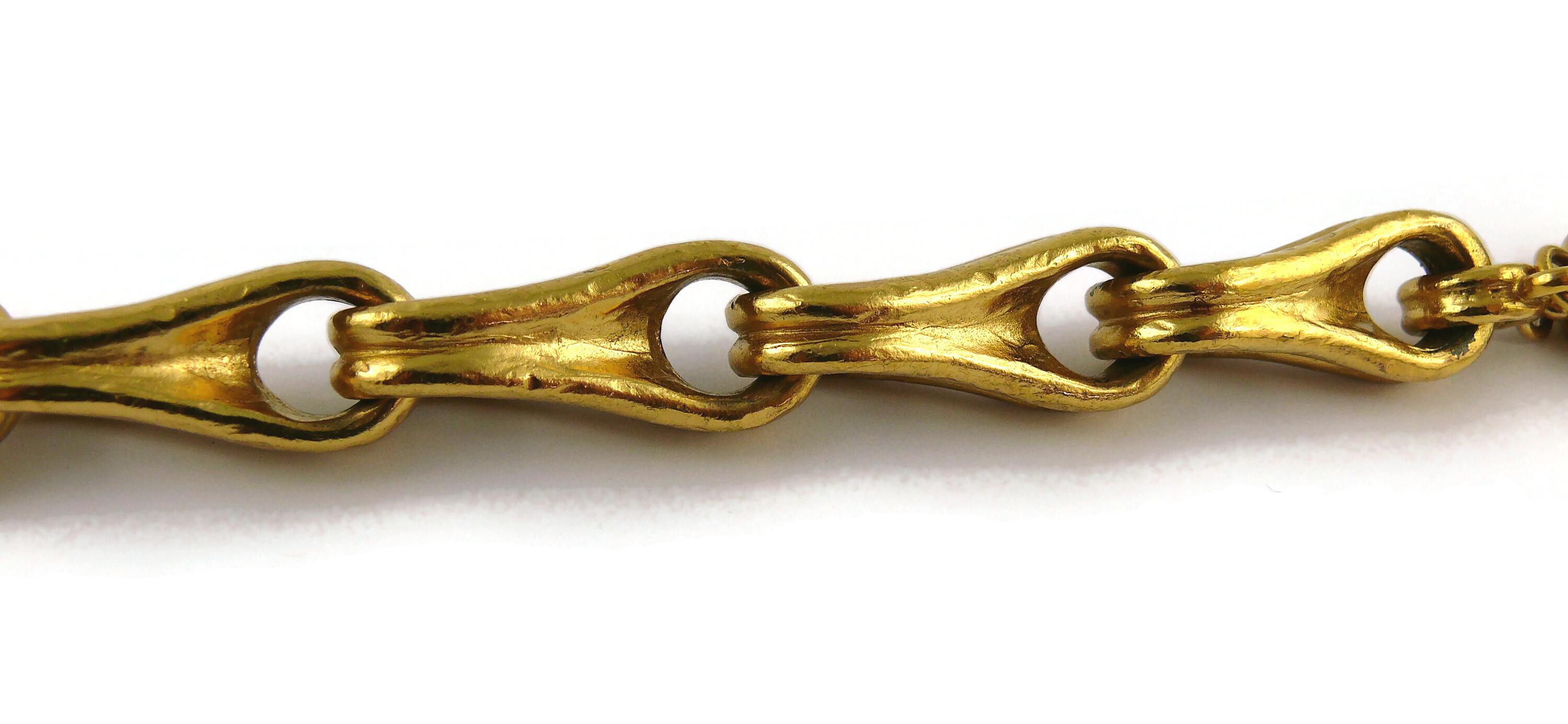 Christian Dior Boutique Vintage Gold Toned Charm Bracelet 5