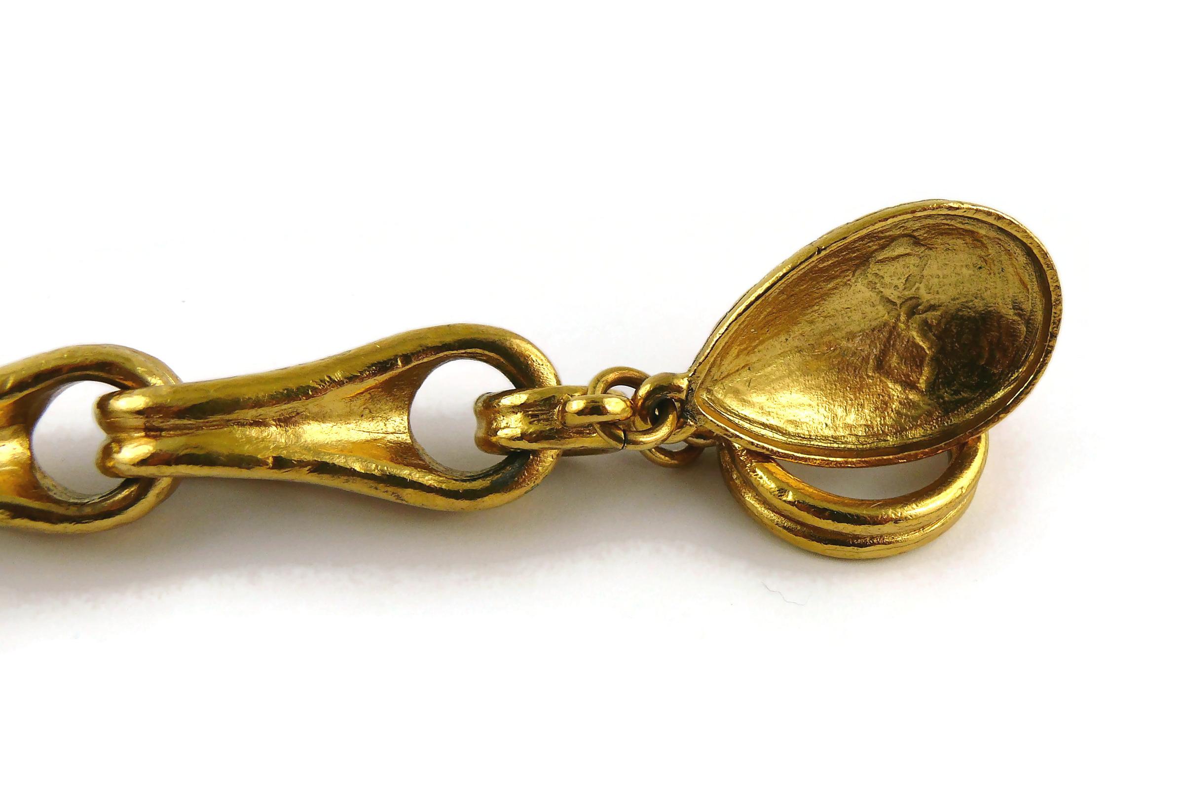 Christian Dior Boutique Vintage Gold Toned Charm Bracelet 6