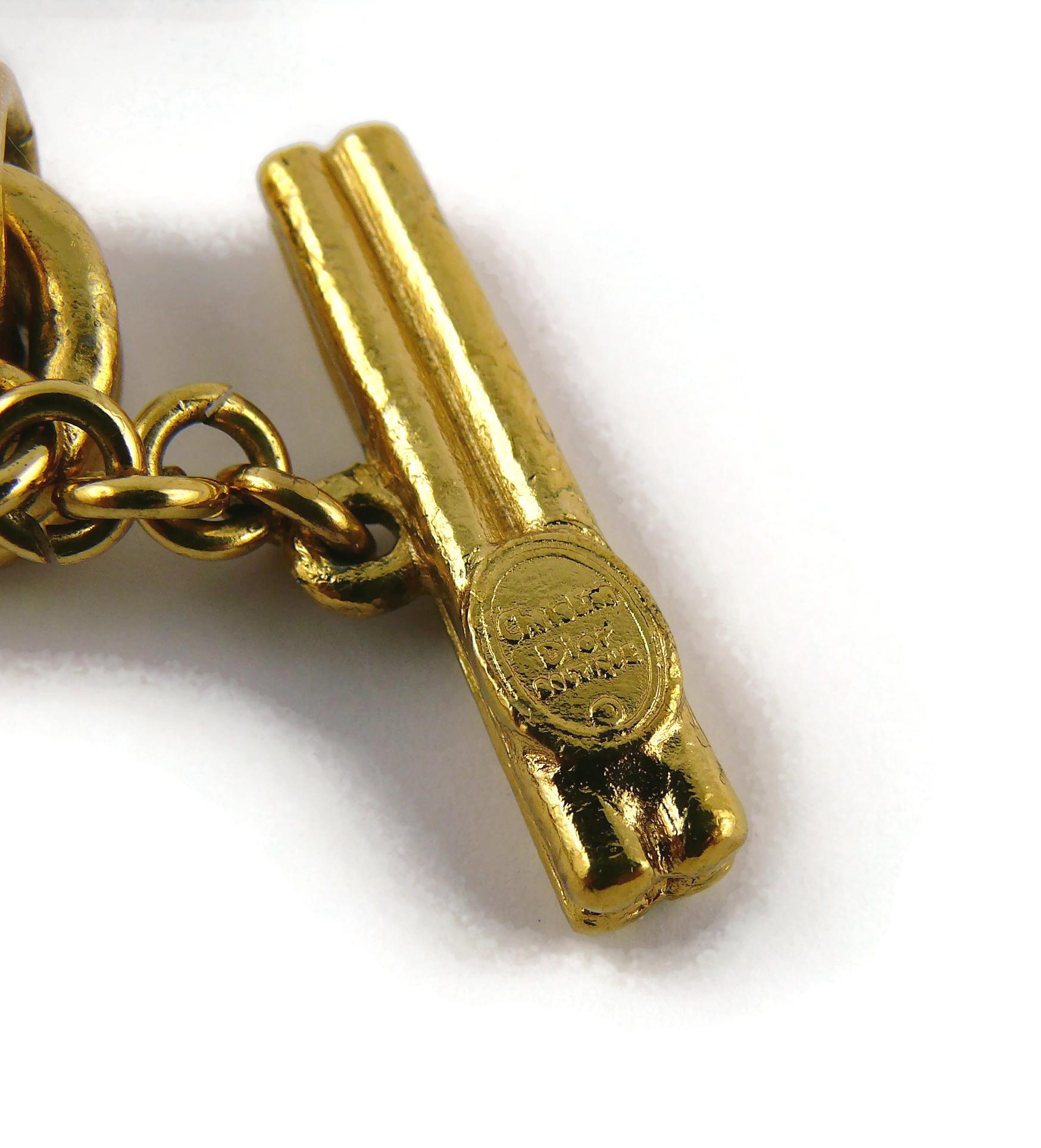 Christian Dior Boutique Vintage Gold Toned Charm Bracelet 9