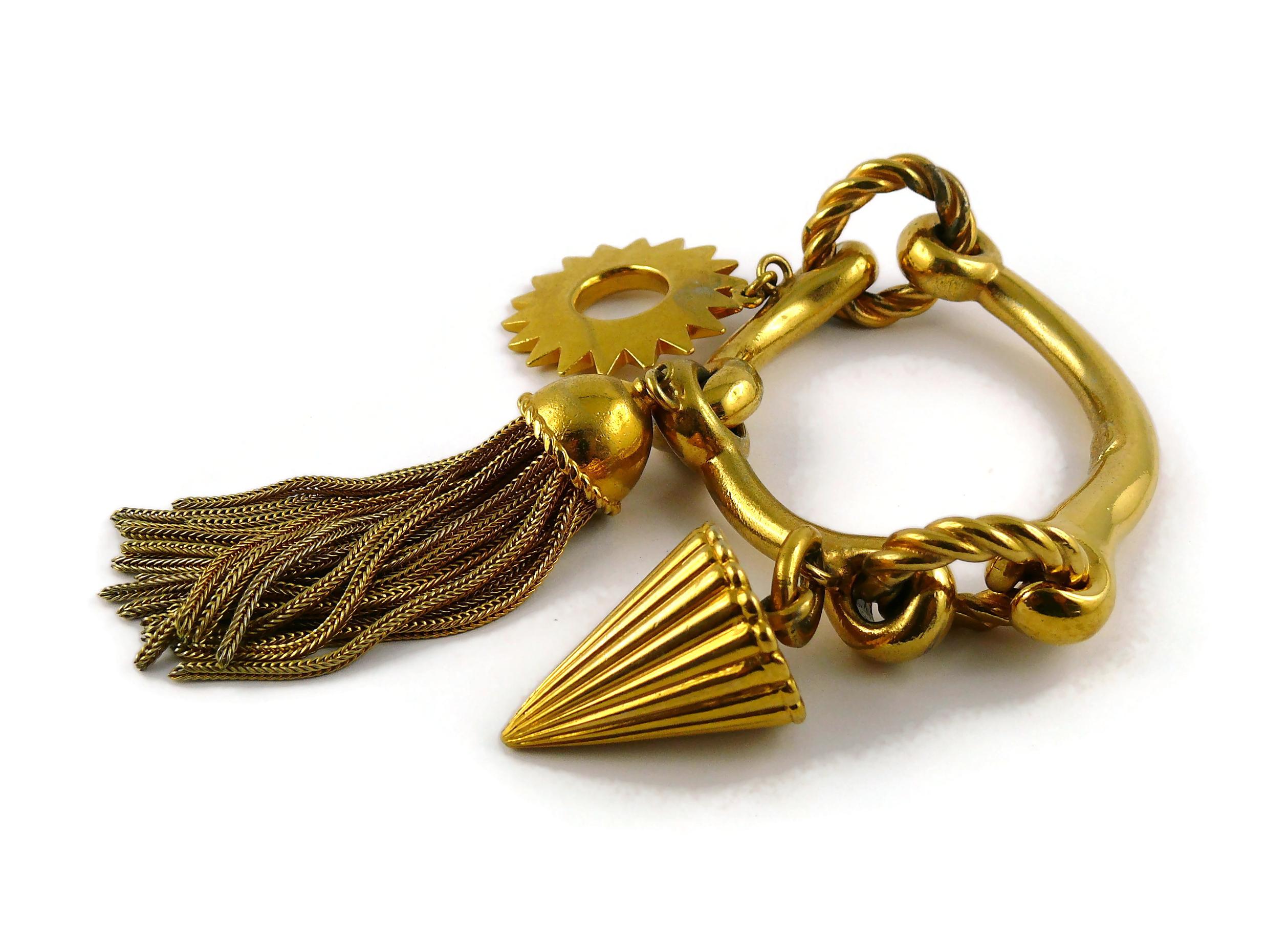 Christian Dior Boutique Vintage Gold Toned Charms Bracelet For Sale 3