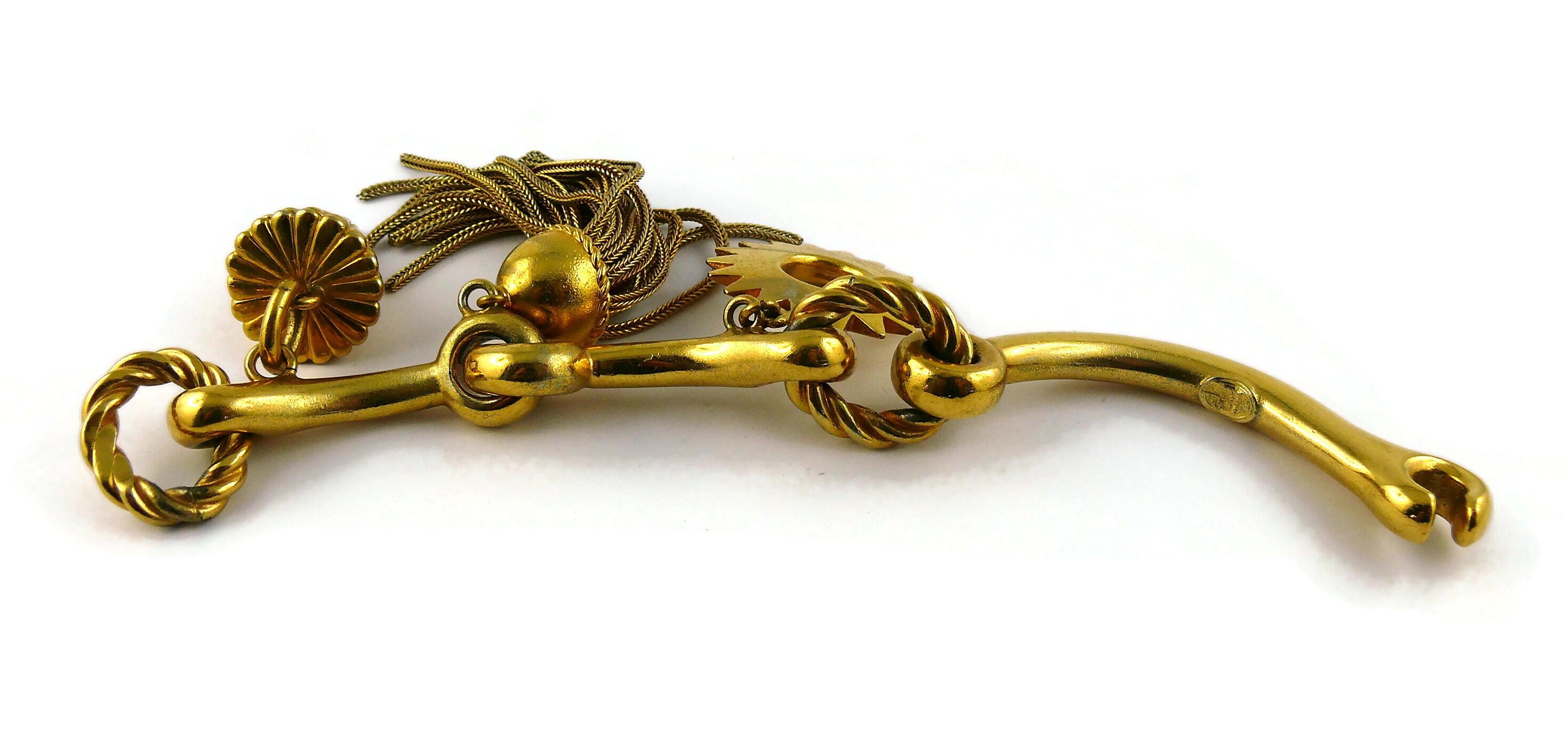 Christian Dior Boutique Vintage Gold Toned Charms Bracelet For Sale 5
