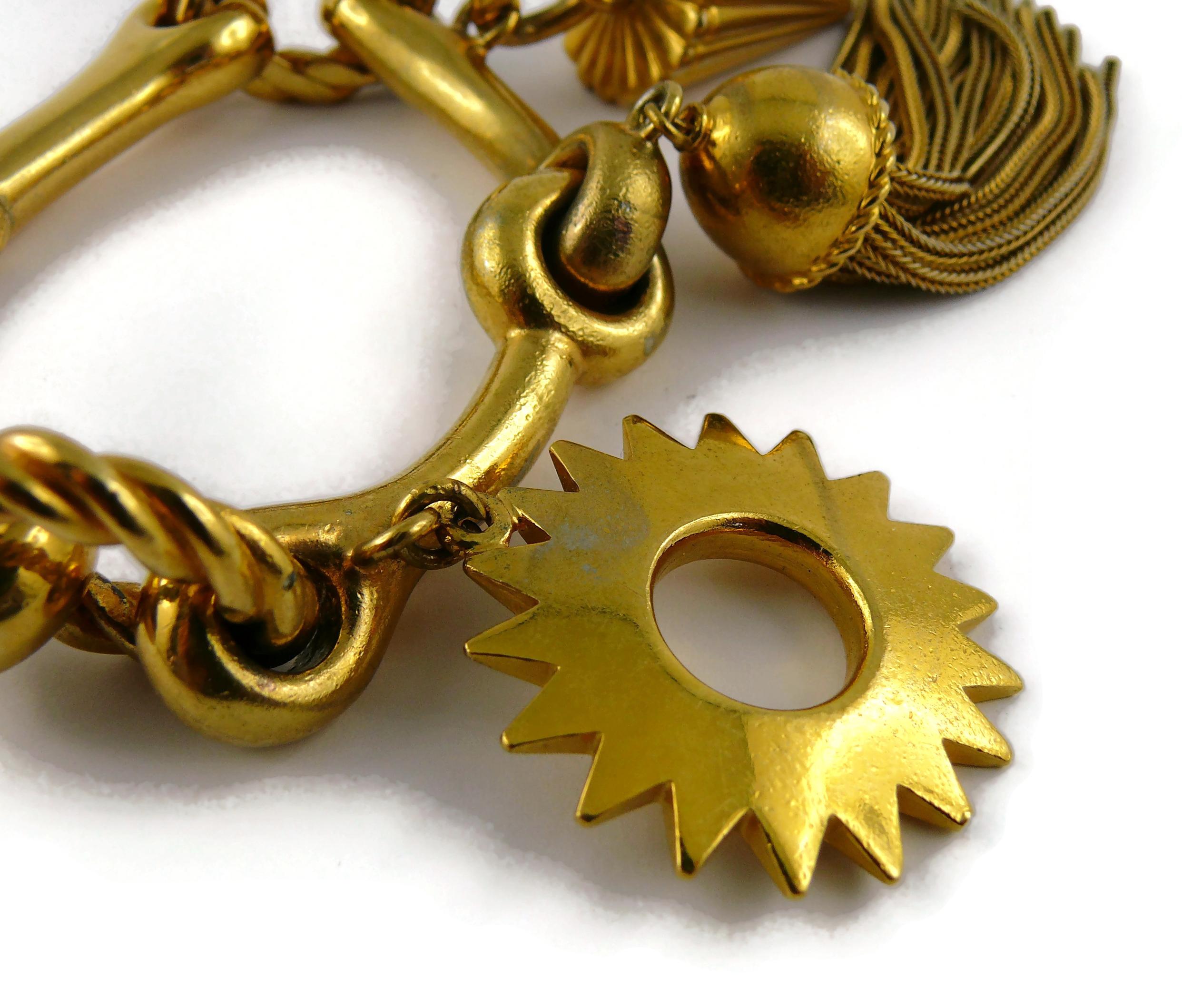 Christian Dior Boutique Vintage Gold Toned Charms Bracelet For Sale 7