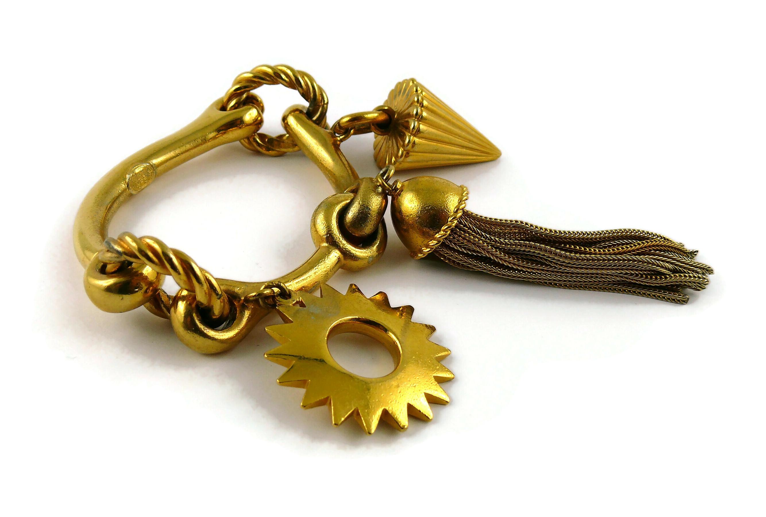 Christian Dior Boutique Vintage Gold Toned Charms Bracelet For Sale 1