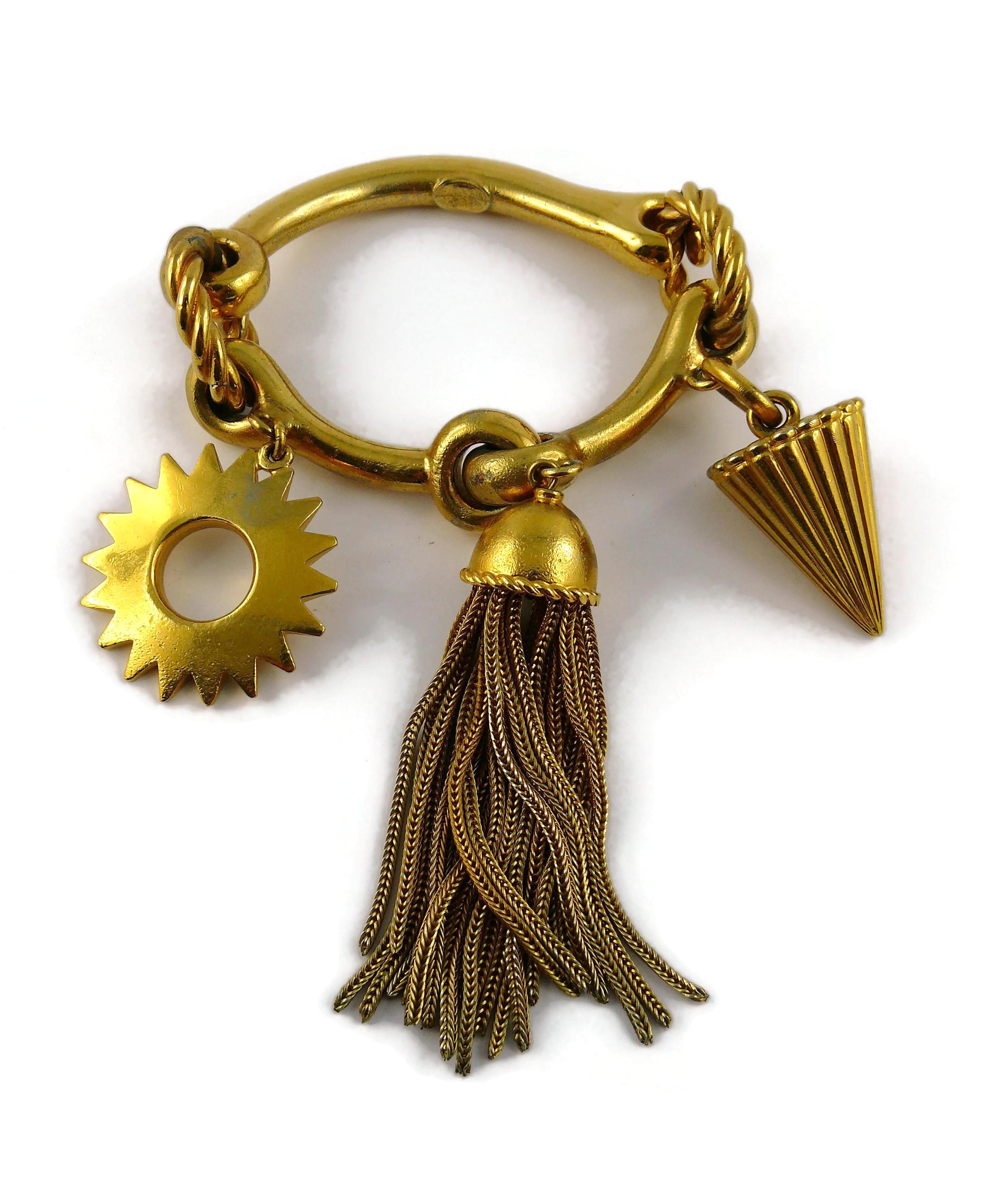 Christian Dior Boutique Vintage Gold Toned Charms Bracelet For Sale 2