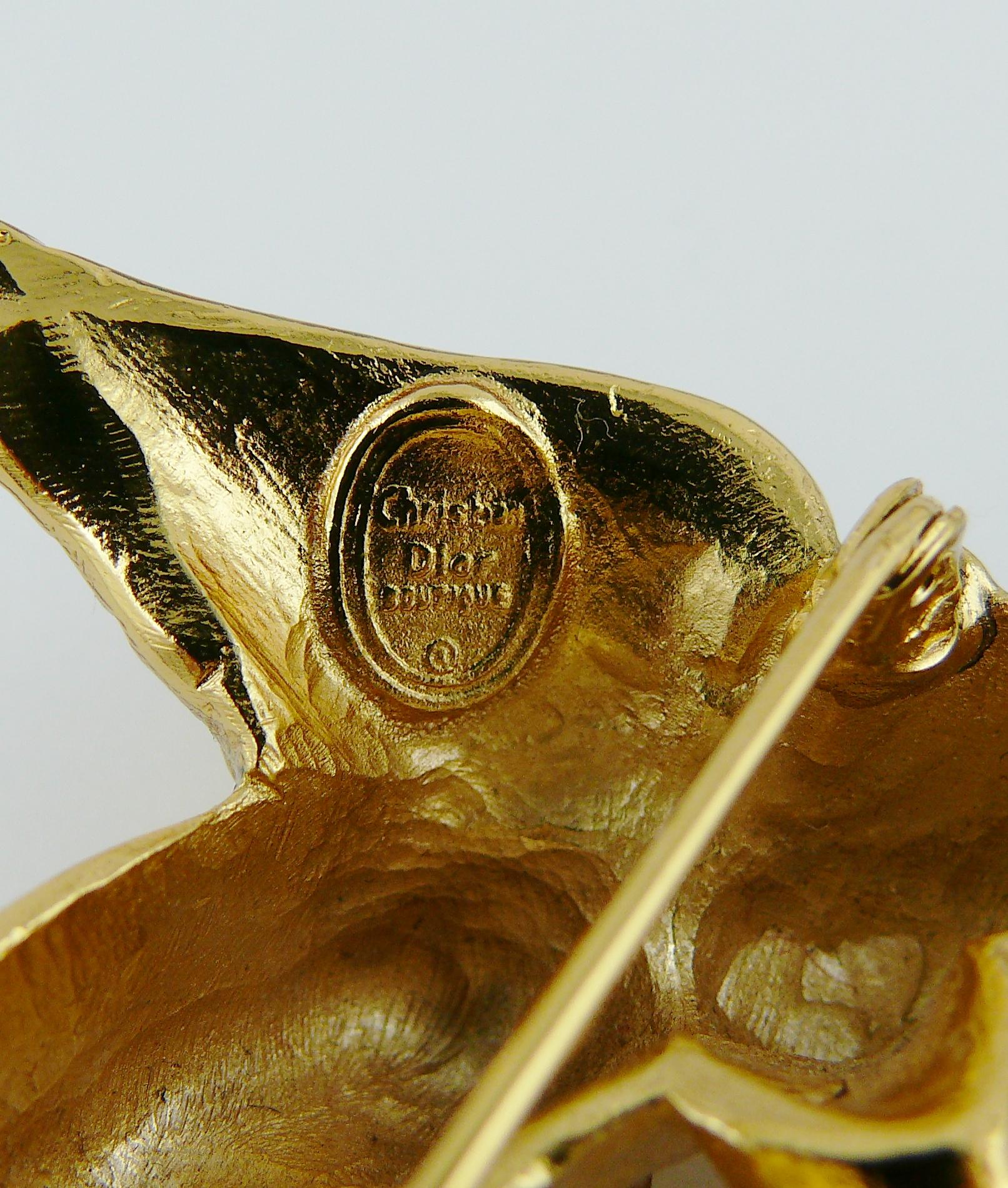 Women's Christian Dior Boutique Vintage Gold Toned Cherub Brooch