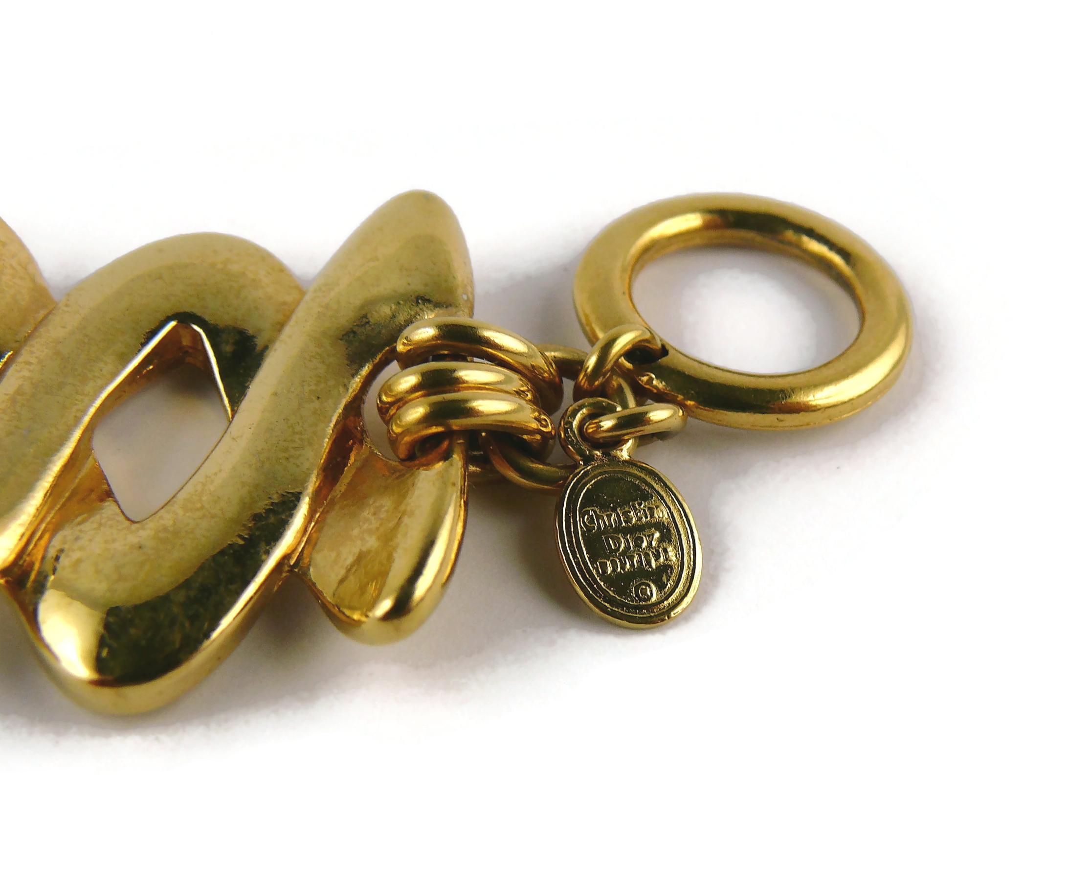 Christian Dior Boutique Vintage Gold Toned Link Bracelet For Sale 7