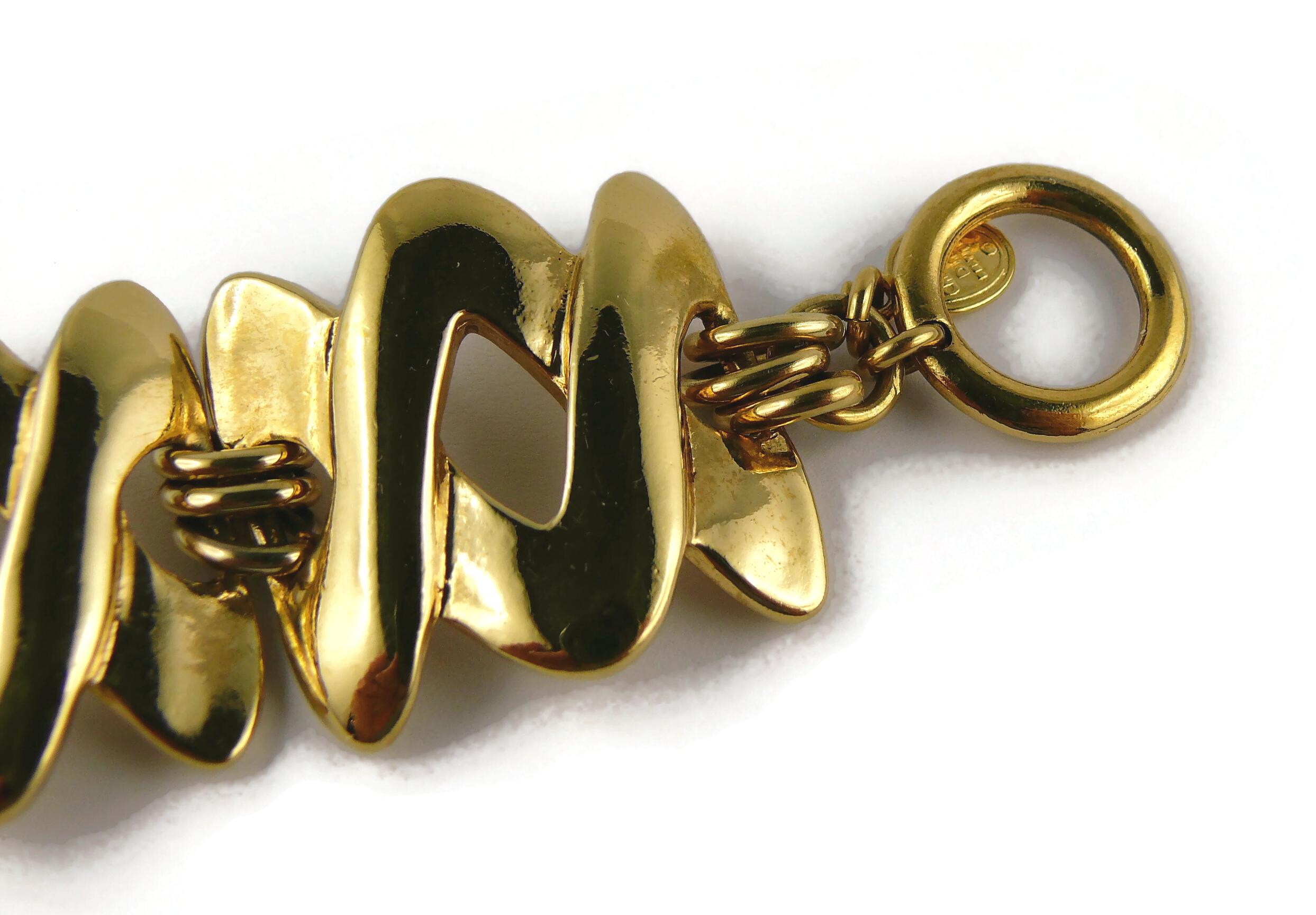 Christian Dior Boutique Vintage Gold Toned Link Bracelet For Sale 3