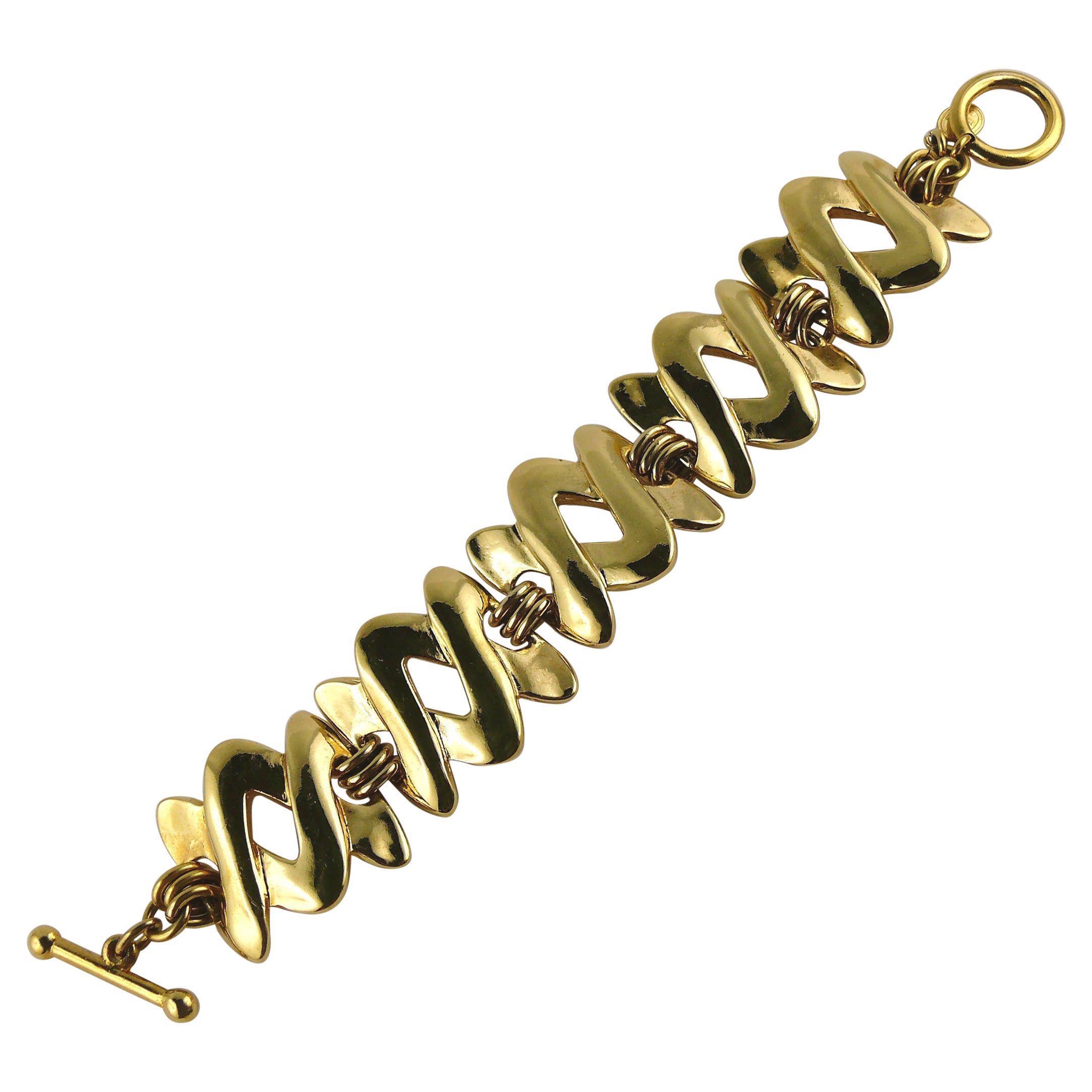 Christian Dior Boutique Bracciale Vintage A Link con tonalità oro