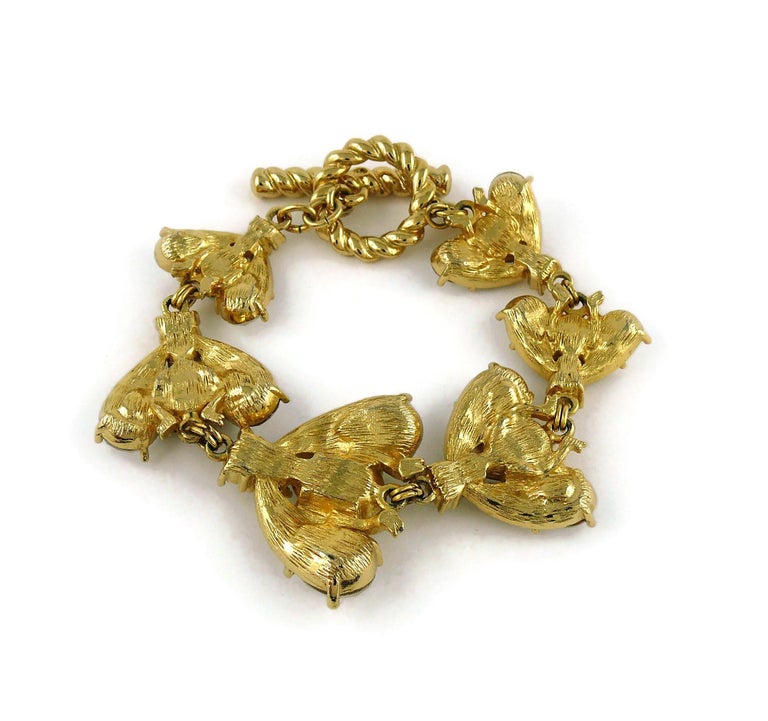 Christian Dior Boutique Vintage Iconic Jewelled Bee Bracelet at 1stDibs