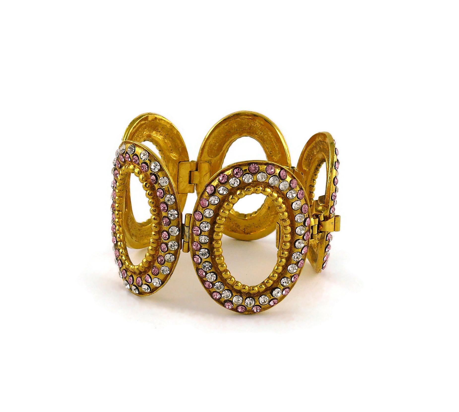 Christian Dior Boutique Vintage Jeweled Oval Link Bracelet 4