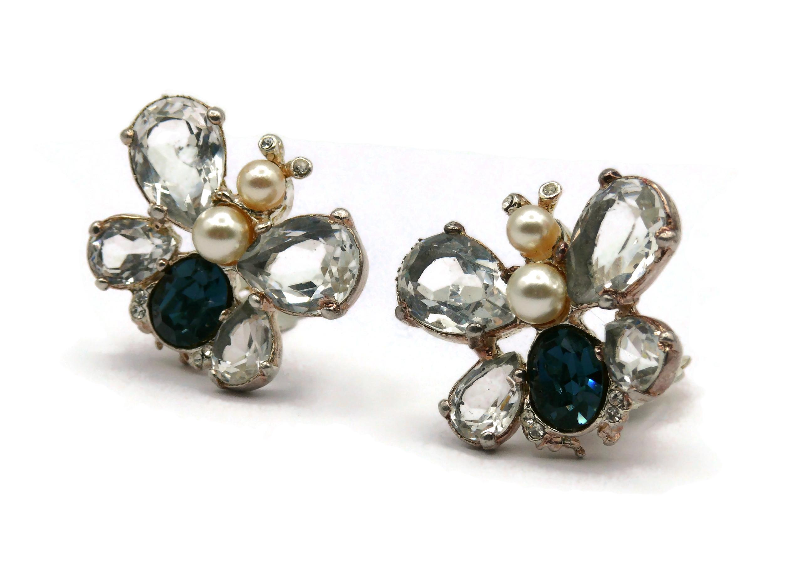 dior butterfly pearl earrings