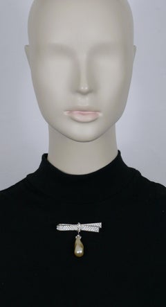 CHRISTIAN DIOR Boutique Vintage Jewelled Ribbon Bow Brooch