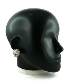 Christian Dior Boutique Vintage Jewelled Silver Tone Lion Door Knocker Earrings