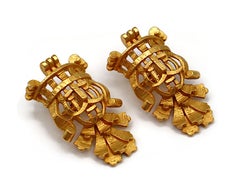 CHRISTIAN DIOR Boutique Vintage Masivo Tono Oro El Rey Gemelos