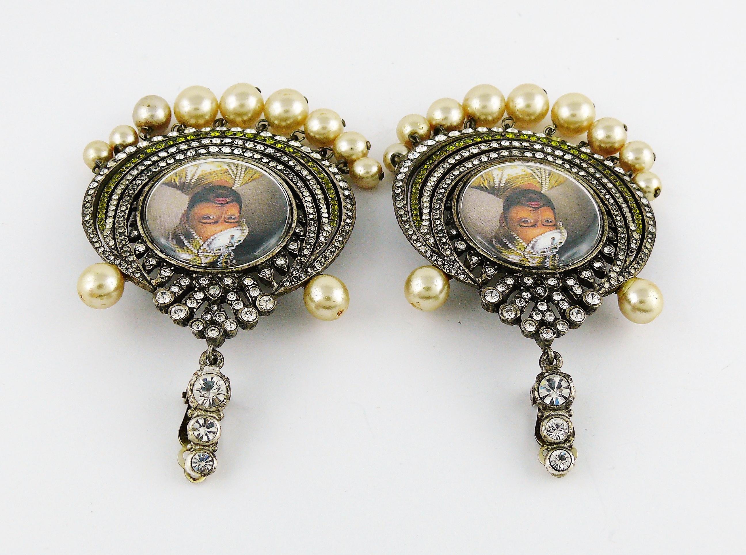 Christian Dior Boutique Vintage Mughal Maharaja Dangling Earrings 2