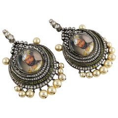 Christian Dior Boutique Vintage Mughal Maharaja Dangling Earrings