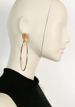 Christian Dior Boutique Vintage Oversized Gold getönte Creolen in Übergröße