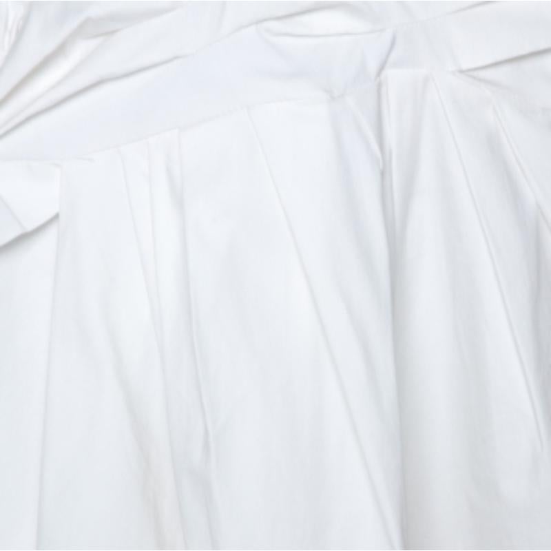 Christian Dior Boutique White Cotton Bow Detail Skirt S im Zustand „Gut“ im Angebot in Dubai, Al Qouz 2