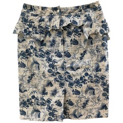 Christian Dior Boutique White Light Blue Skirt