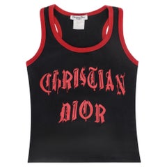 Christian Dior Boutique Y2K Gothic Logo Cotton Tank Top