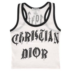 Christian Dior Boutique Y2K Gothic Logo Cotton Tank Top