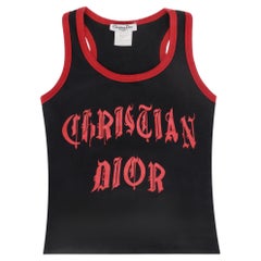 Christian Dior Boutique Y2K Gothic Logo Cotton Tank Top