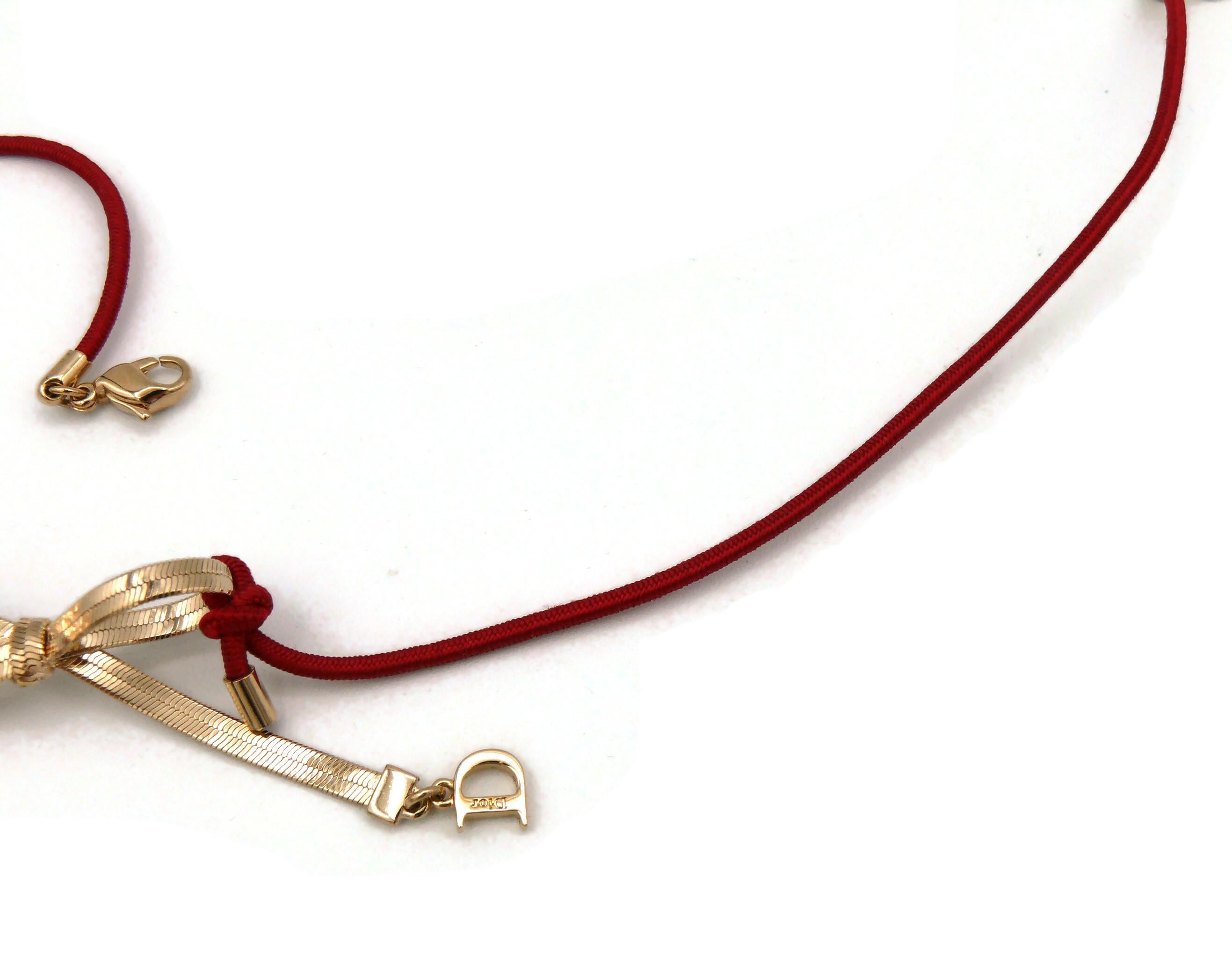 Women's CHRISTIAN DIOR Bow Logo Choker Necklace