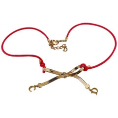 Christian Dior Bow Logo Choker Necklace