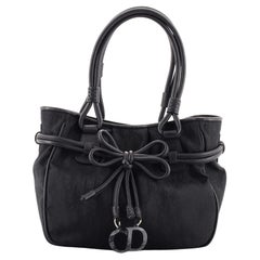 Christian Dior Bow Tote Diorissimo Nylon Medium