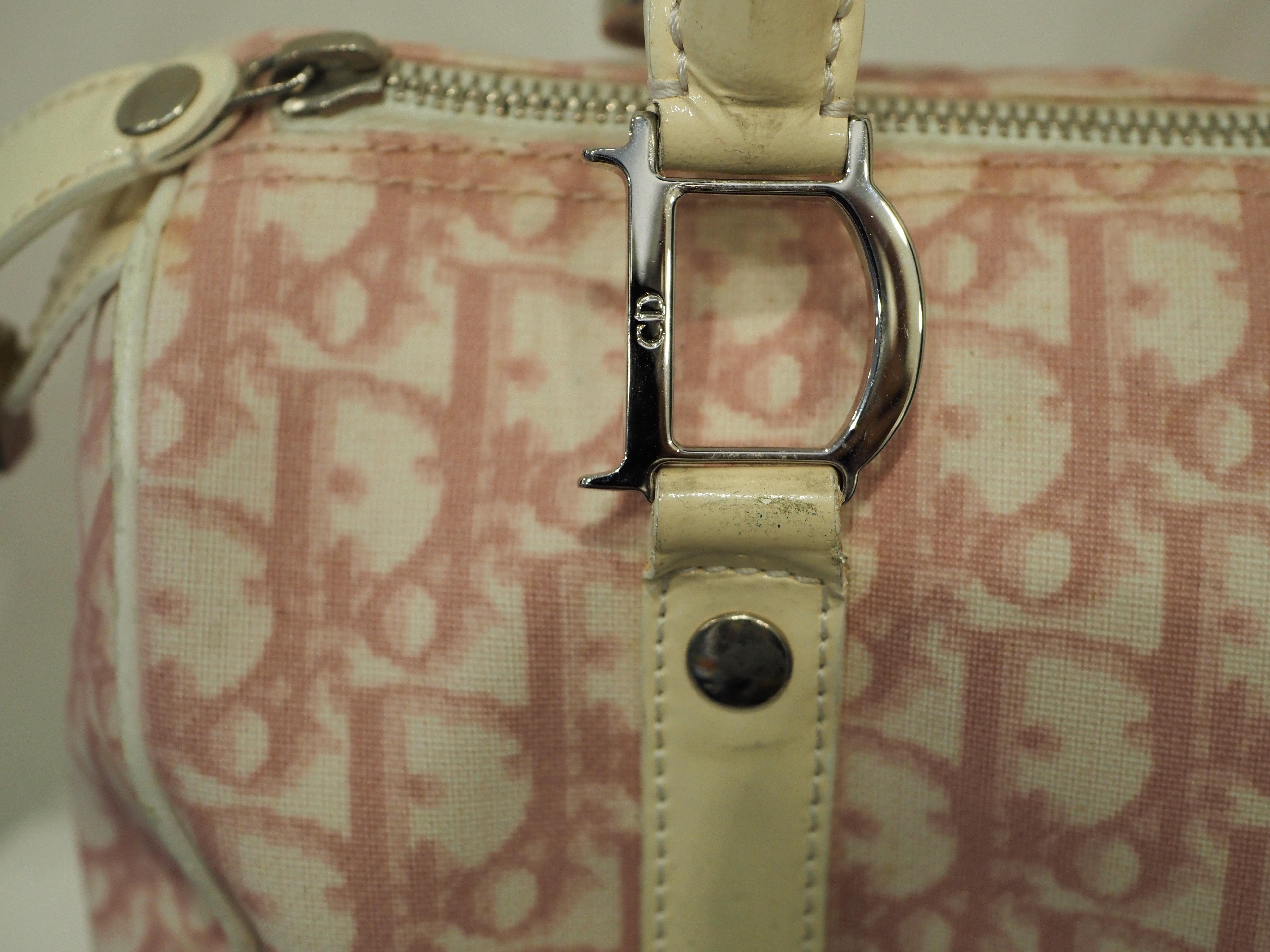 Christian Dior bowling white pink handle bag 4