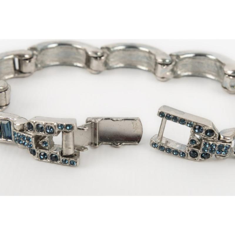 Christian Dior-Armband mit blauen Strasssteinen im Angebot 3