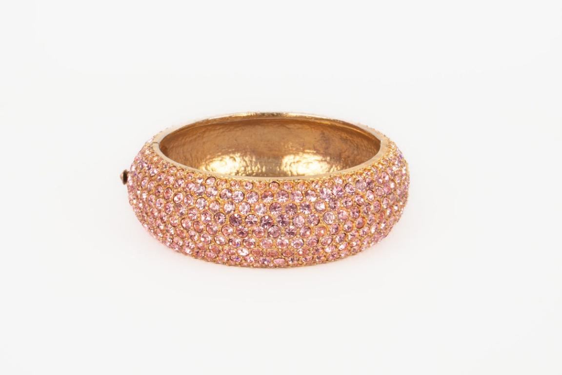 Women's Christian Dior Bracelet with Pink Rhinestones
